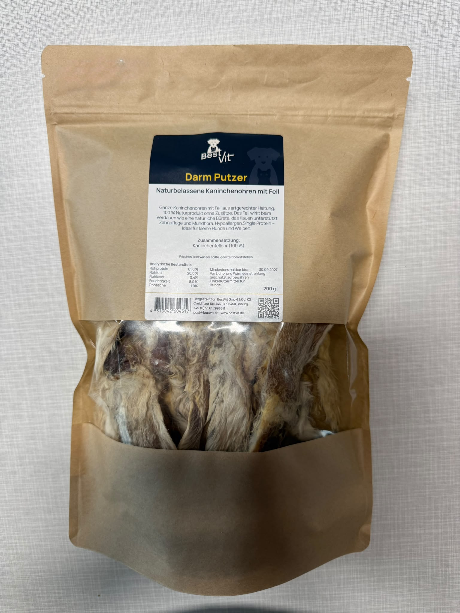 Darm Putzer – Kaninchenohren mit Fell BestVit Produktbild